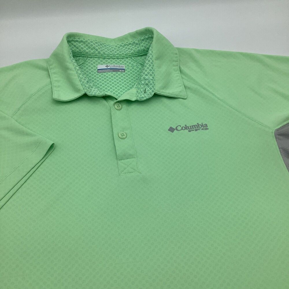 Columbia PFG Mens Short Sleeve Omni Freeze Polo Green‎ Size Medium
